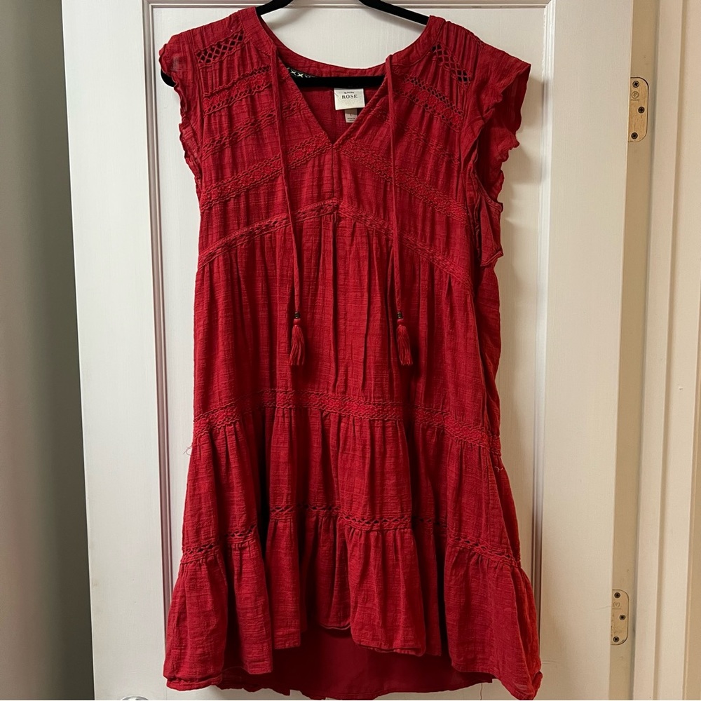 Knox rose red tiered dress